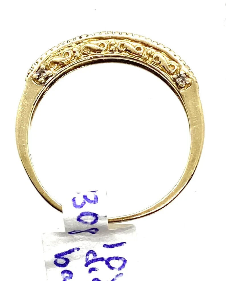 Early 1900s 10K Gold Diamond Wedding Band Size 7.25 -- 2.75 grams Ring
