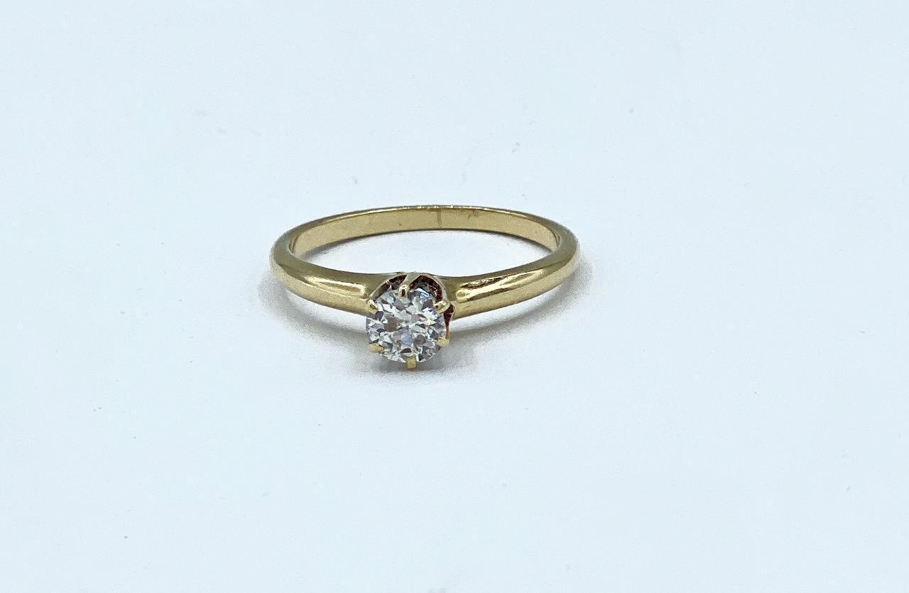 Antique 1900s Victorian European-Cut .40 pt Diamond Engagement Ring Sz 7 1/4