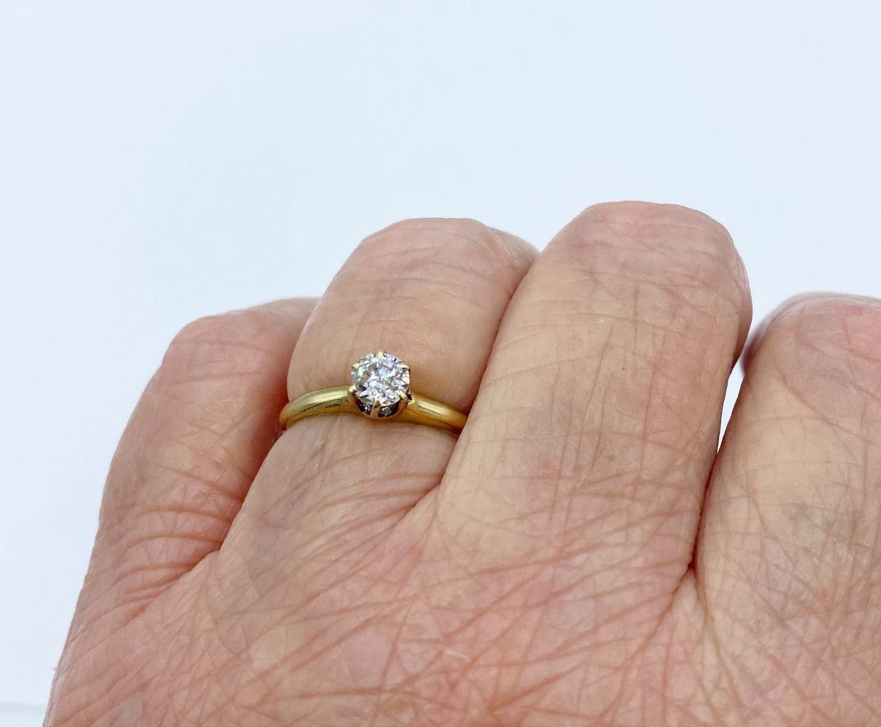 Antique 1900s Victorian European-Cut .40 pt Diamond Engagement Ring Sz 7 1/4