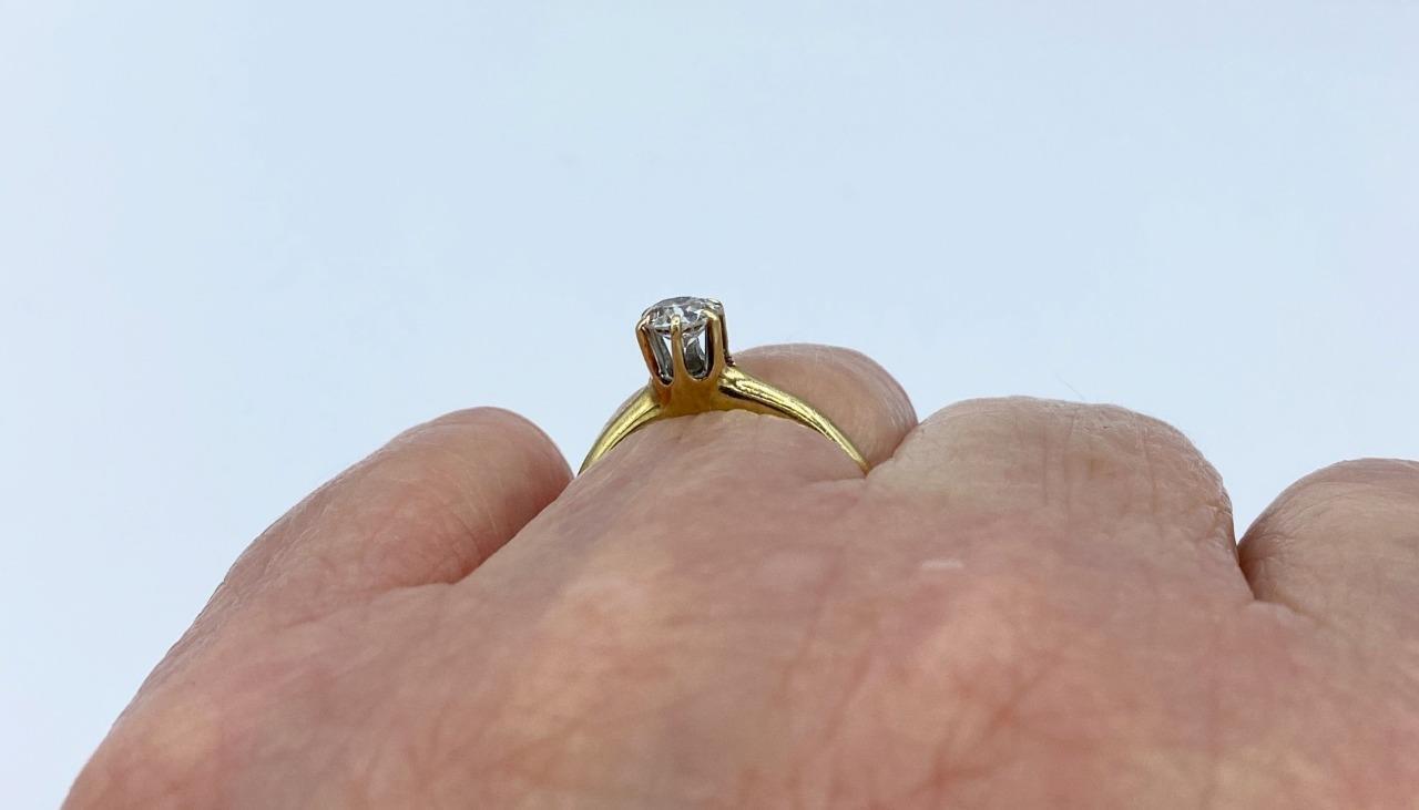 Antique 1900s Victorian European-Cut .40 pt Diamond Engagement Ring Sz 7 1/4