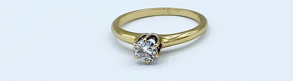 Antique 1900s Victorian European-Cut .40 pt Diamond Engagement Ring Sz 7 1/4