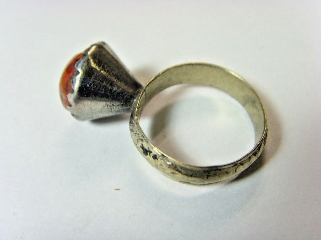 1700s antique Bedouin Nomads tribal ring 8 SZ dagestan religious islamic 50195