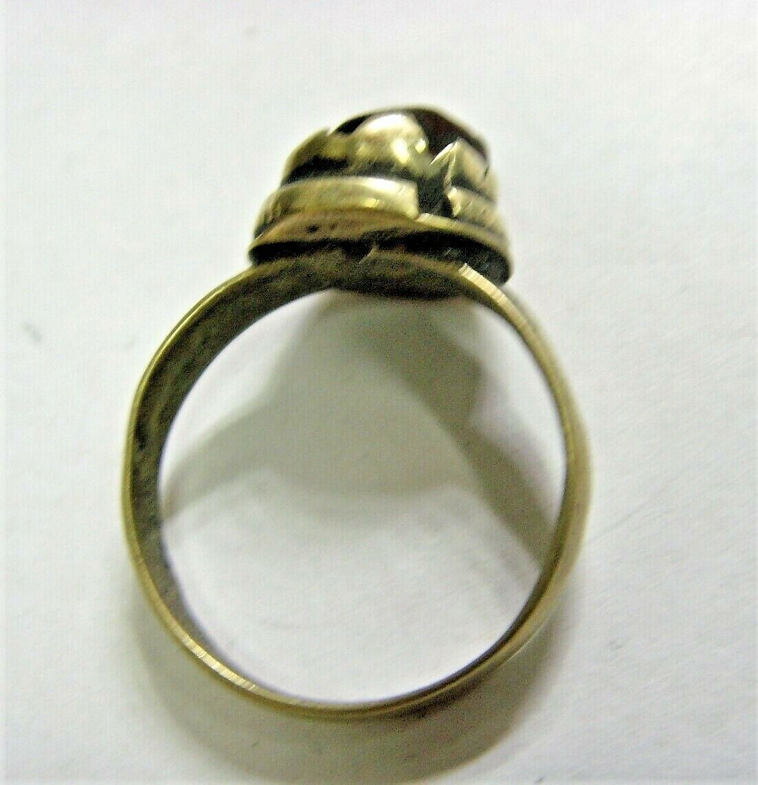 1700s scarce antique Nomads tribal red stone ring 9.5 size ethnic dagestan 50676