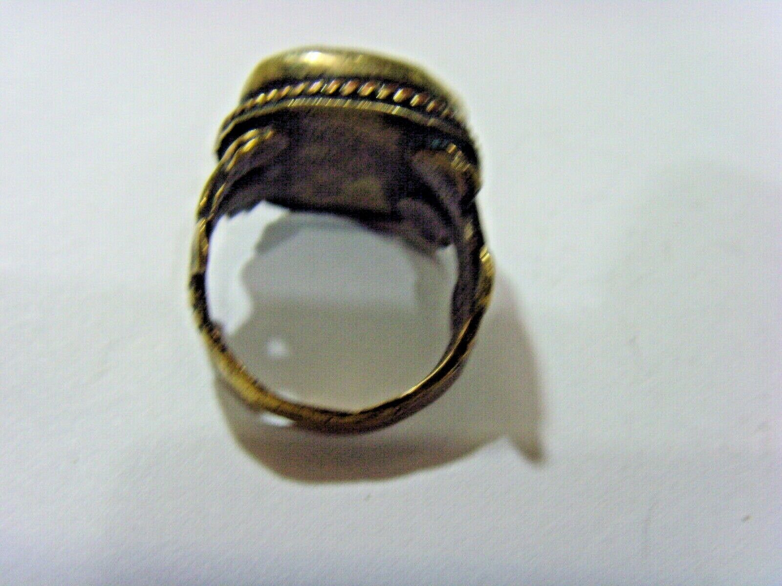 1700s antique turquoise tribal wedding ring sz 9.5 central Asia artifact 51013