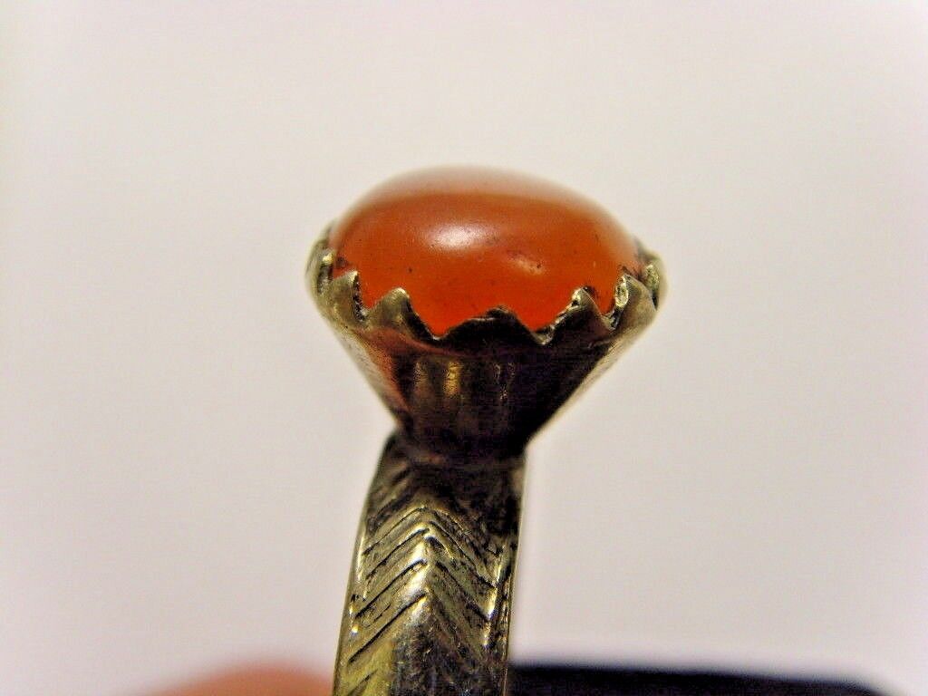 1700s antique Bedouin Nomads tribal ring 10.5 SZ central Asia religious 50191
