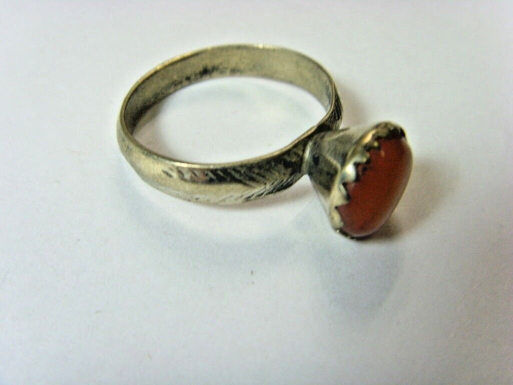 1700s antique Bedouin Nomads tribal ring 10.5 SZ central Asia religious 50191