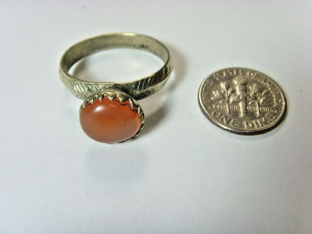1700s antique Bedouin Nomads tribal ring 10.5 SZ central Asia religious 50191