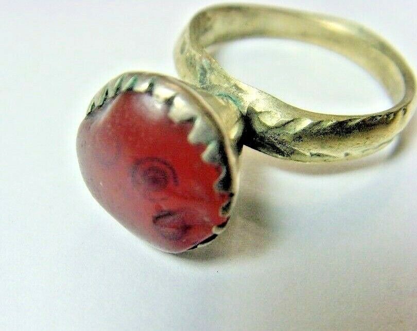 1700s antique Bedouin Nomads tribal ring 8.5 SZ religious islamic 50192