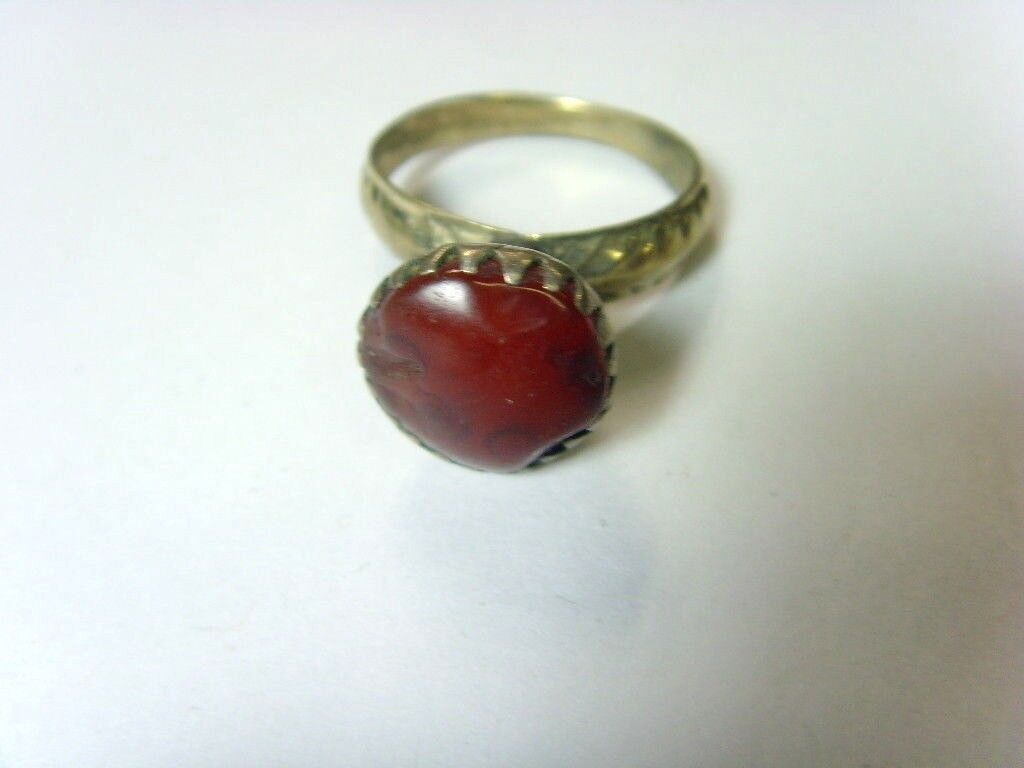 1700s antique Bedouin Nomads tribal ring 8.5 SZ religious islamic 50192