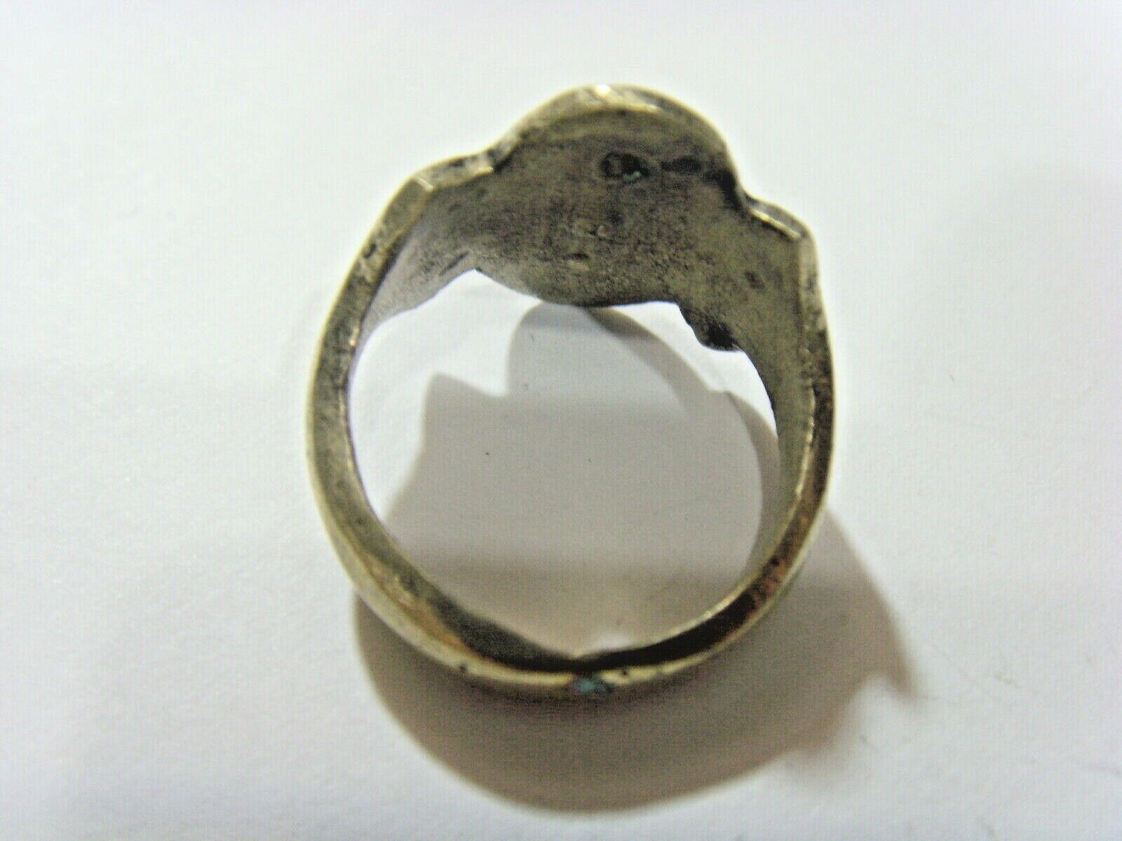 1700s antique Kazakh niello tribal wedding ring sz 11 central Asia 51011