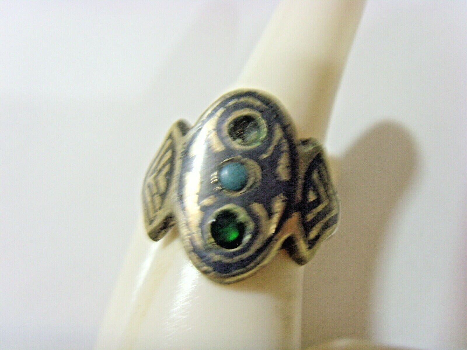 1700s antique Kazakh niello tribal wedding ring sz 11 central Asia 51011