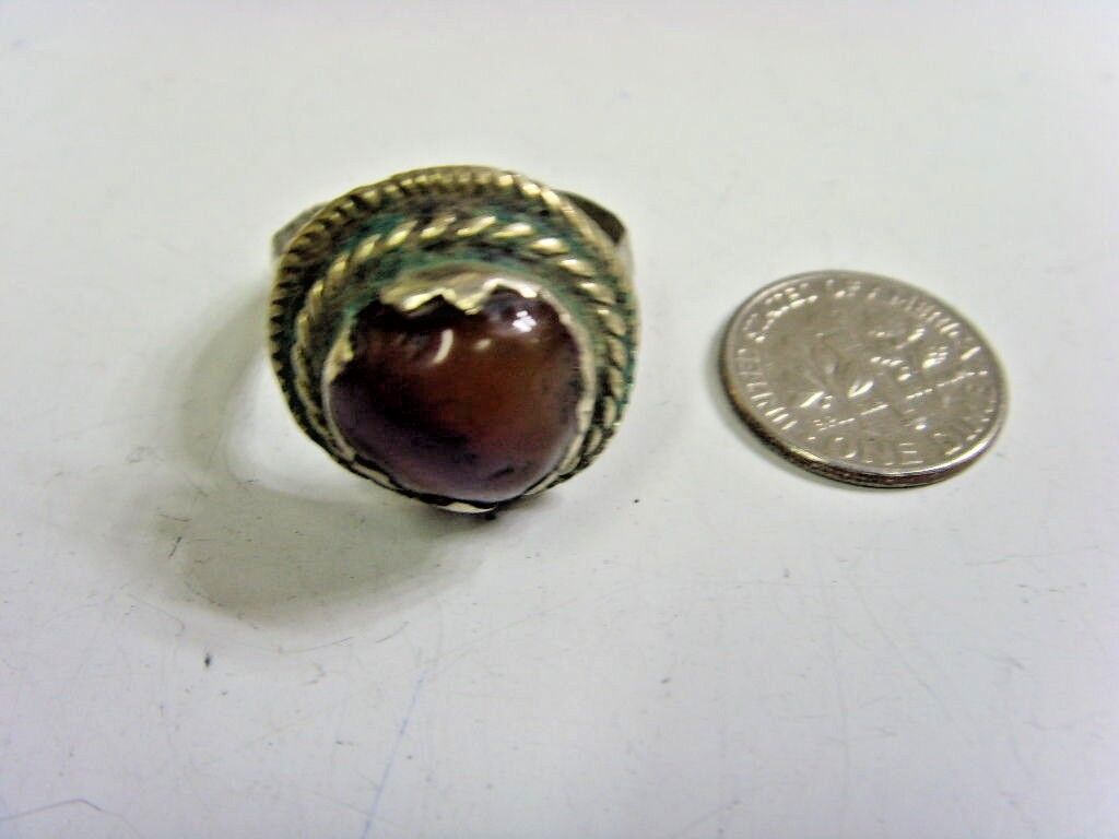 1700s antique kuchi tribal nomadic religious ring 10 size central Asia 47770