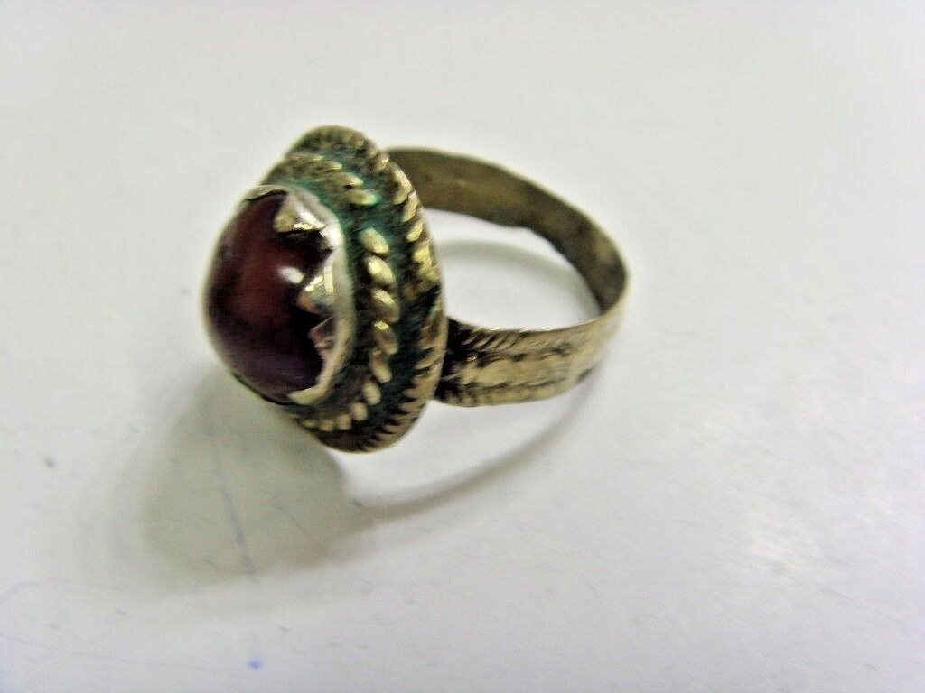 1700s antique kuchi tribal nomadic religious ring 10 size central Asia 47770