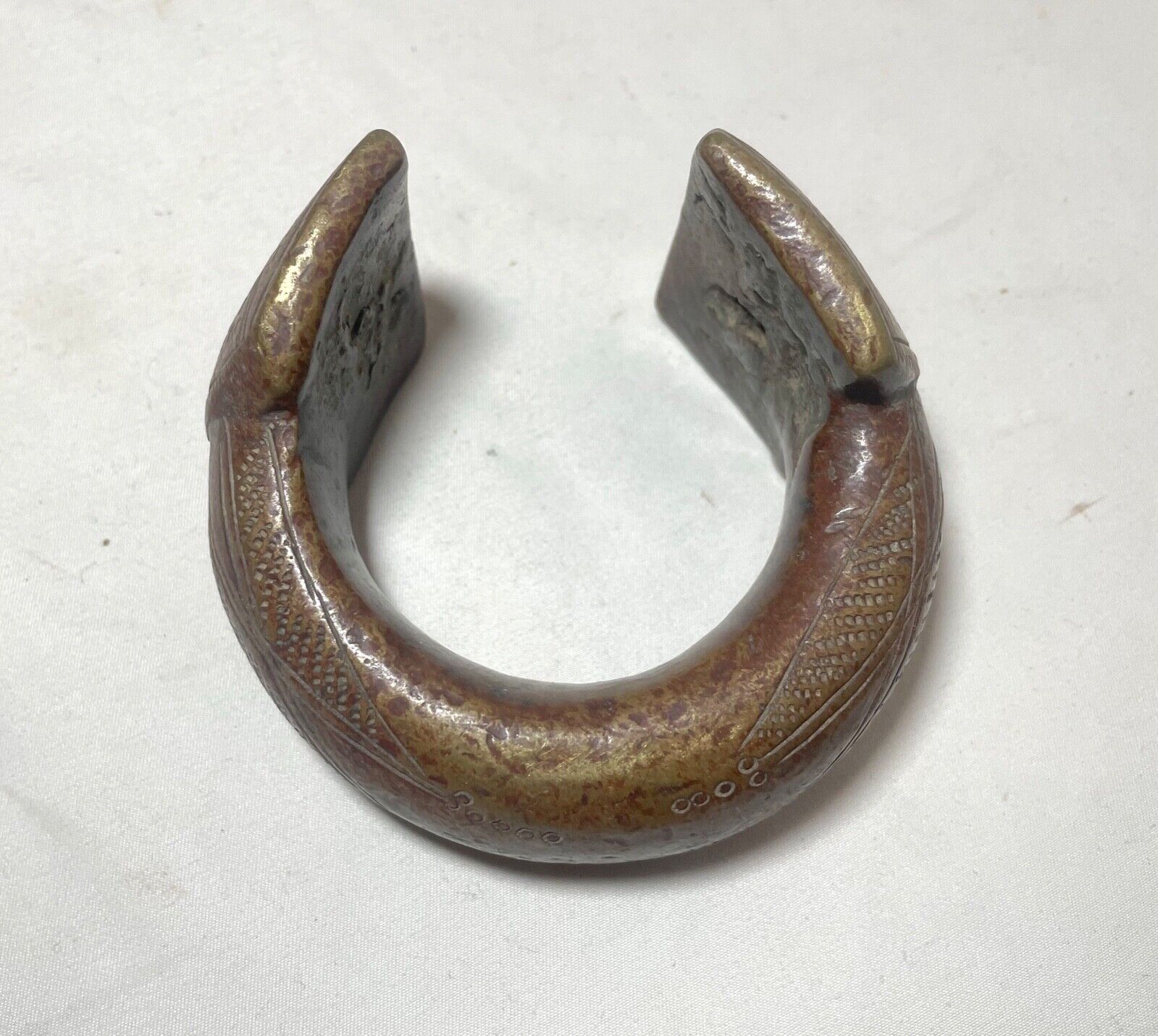 1800's Antique African Niger Baoulé Dogon Bronze Manilla Currency Bracelet Cuff*