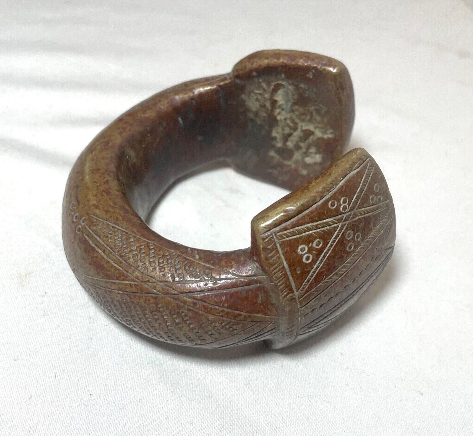 1800's Antique African Niger Baoulé Dogon Bronze Manilla Currency Bracelet Cuff*