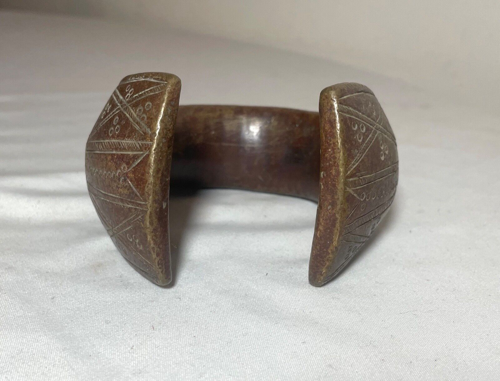 1800's Antique African Niger Baoulé Dogon Bronze Manilla Currency Bracelet Cuff*
