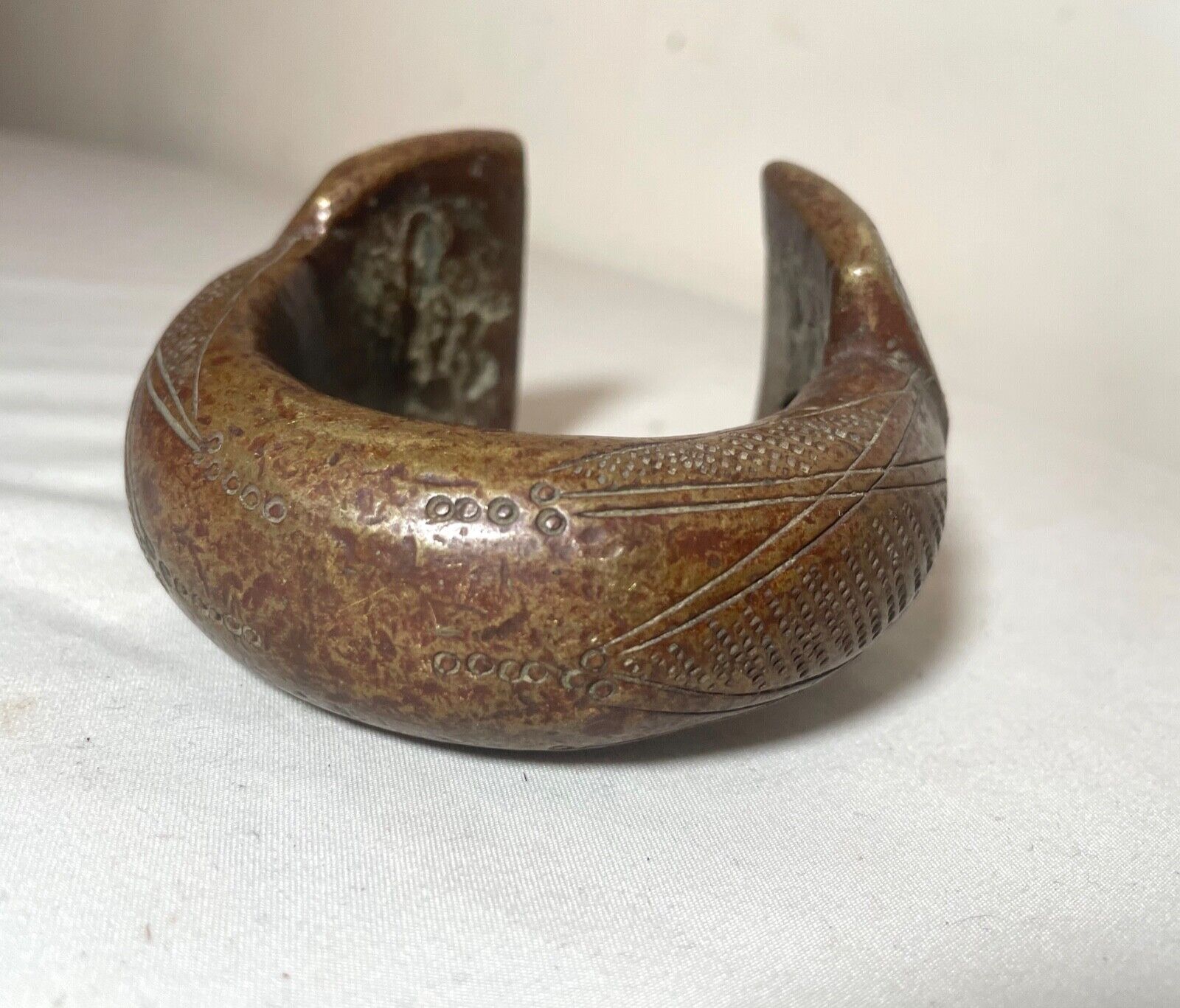 1800's Antique African Niger Baoulé Dogon Bronze Manilla Currency Bracelet Cuff*