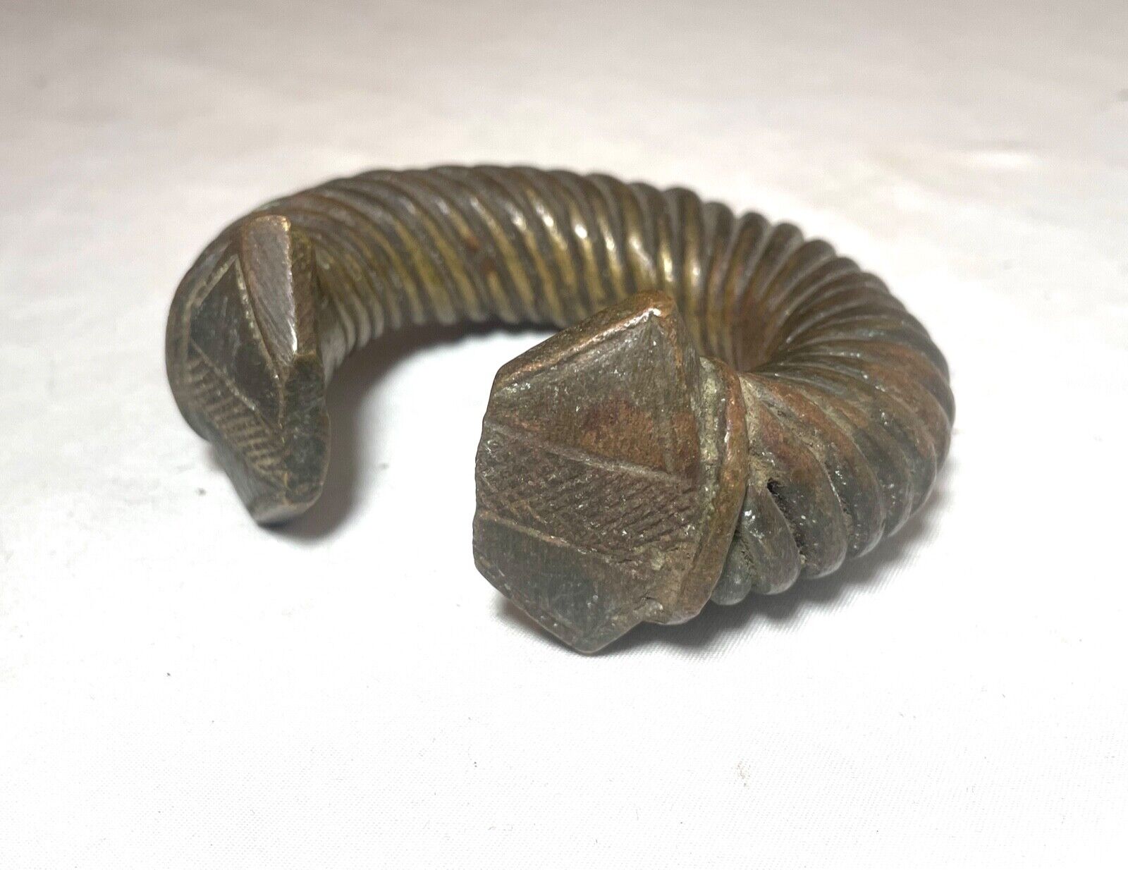 thick 1800's Antique African Niger Baoulé Dogon Bronze Manilla Currency Bracelet