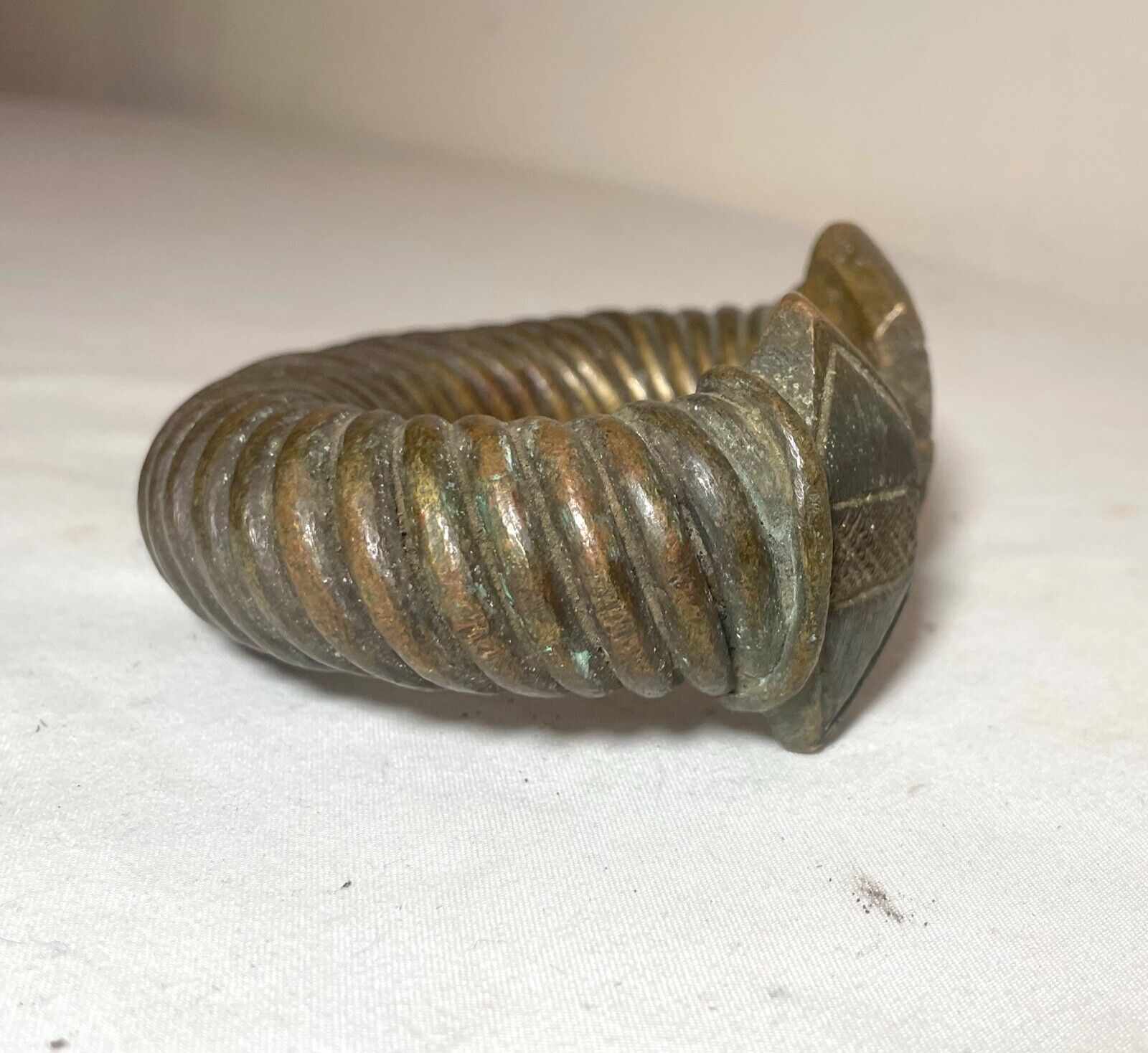 thick 1800's Antique African Niger Baoulé Dogon Bronze Manilla Currency Bracelet