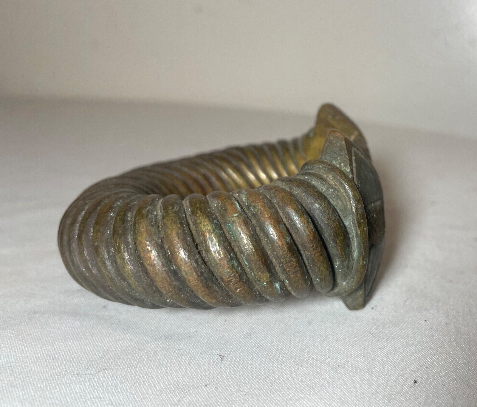 thick 1800's Antique African Niger Baoulé Dogon Bronze Manilla Currency Bracelet