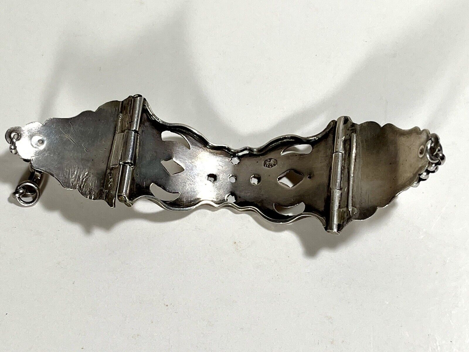 Antique 1800s Silver Dutch Cuff Bracelet Handcrafted