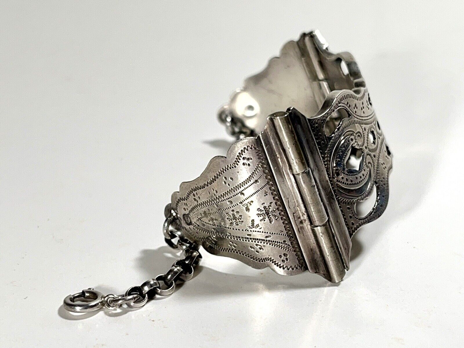 Antique 1800s Silver Dutch Cuff Bracelet Handcrafted