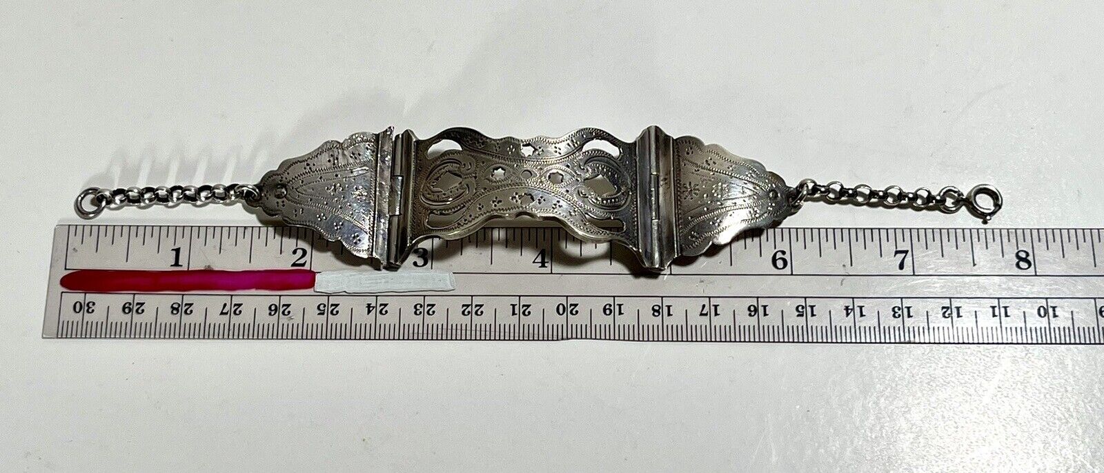 Antique 1800s Silver Dutch Cuff Bracelet Handcrafted