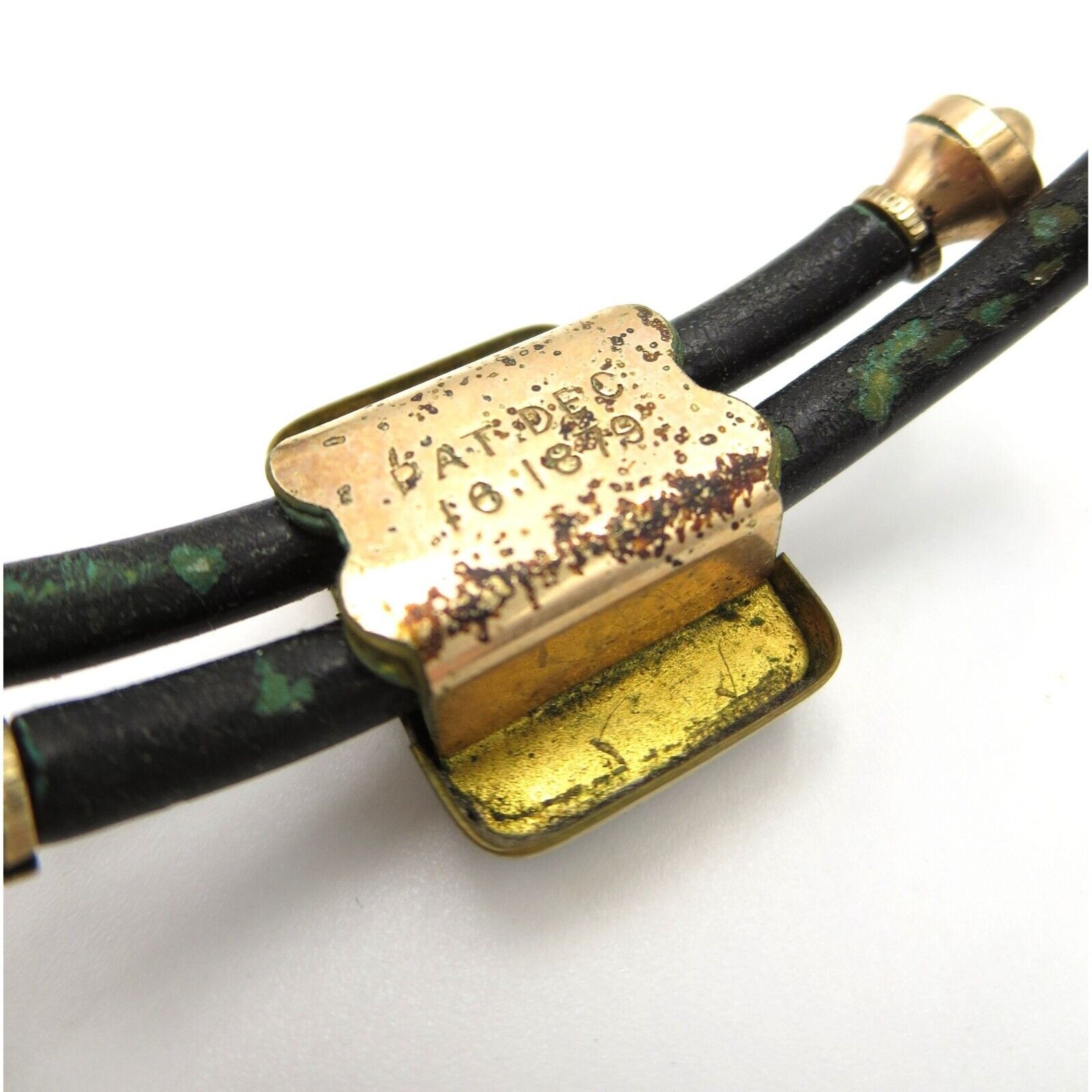 Victorian 1800s Gold Filled Black Glass Mourning Bracelet Adjustable Bypass