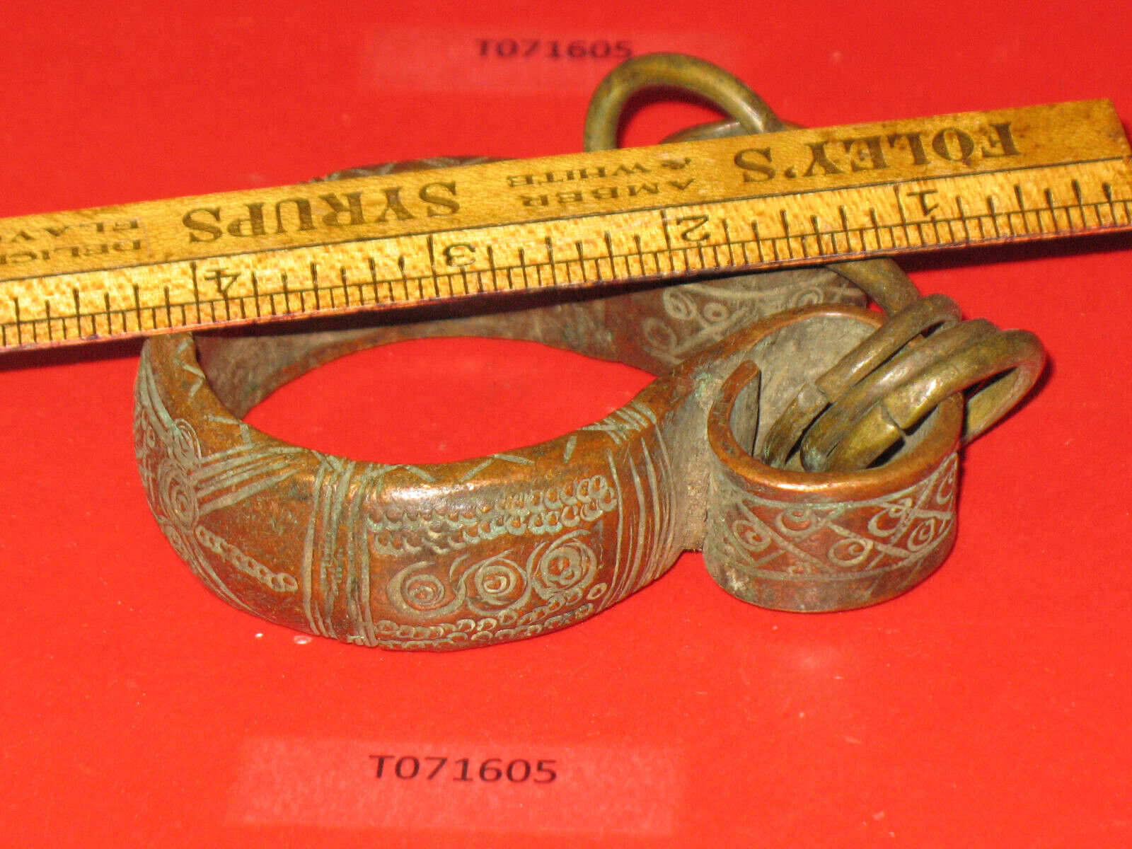 245gram 1800's African copper bracelet anklet manila trade barter money currency