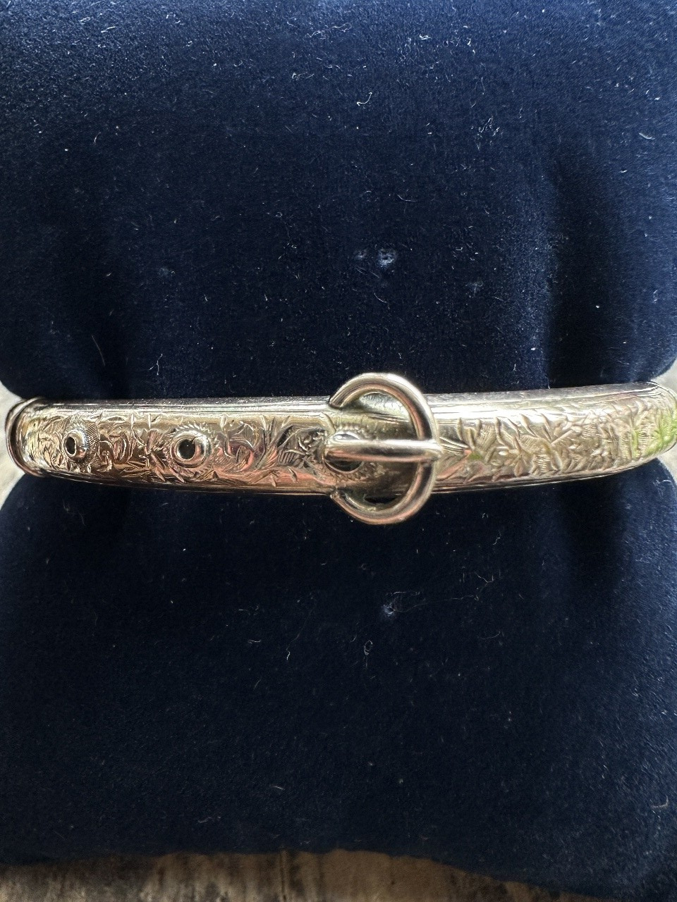 Antique 9K Rose Gold Edwardian Birmingham 1900’s Belt Buckle Bangle Bracelet 7