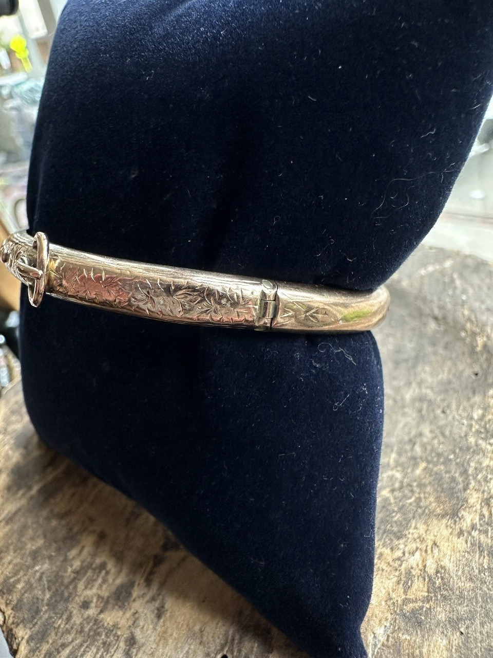 Antique 9K Rose Gold Edwardian Birmingham 1900’s Belt Buckle Bangle Bracelet 7