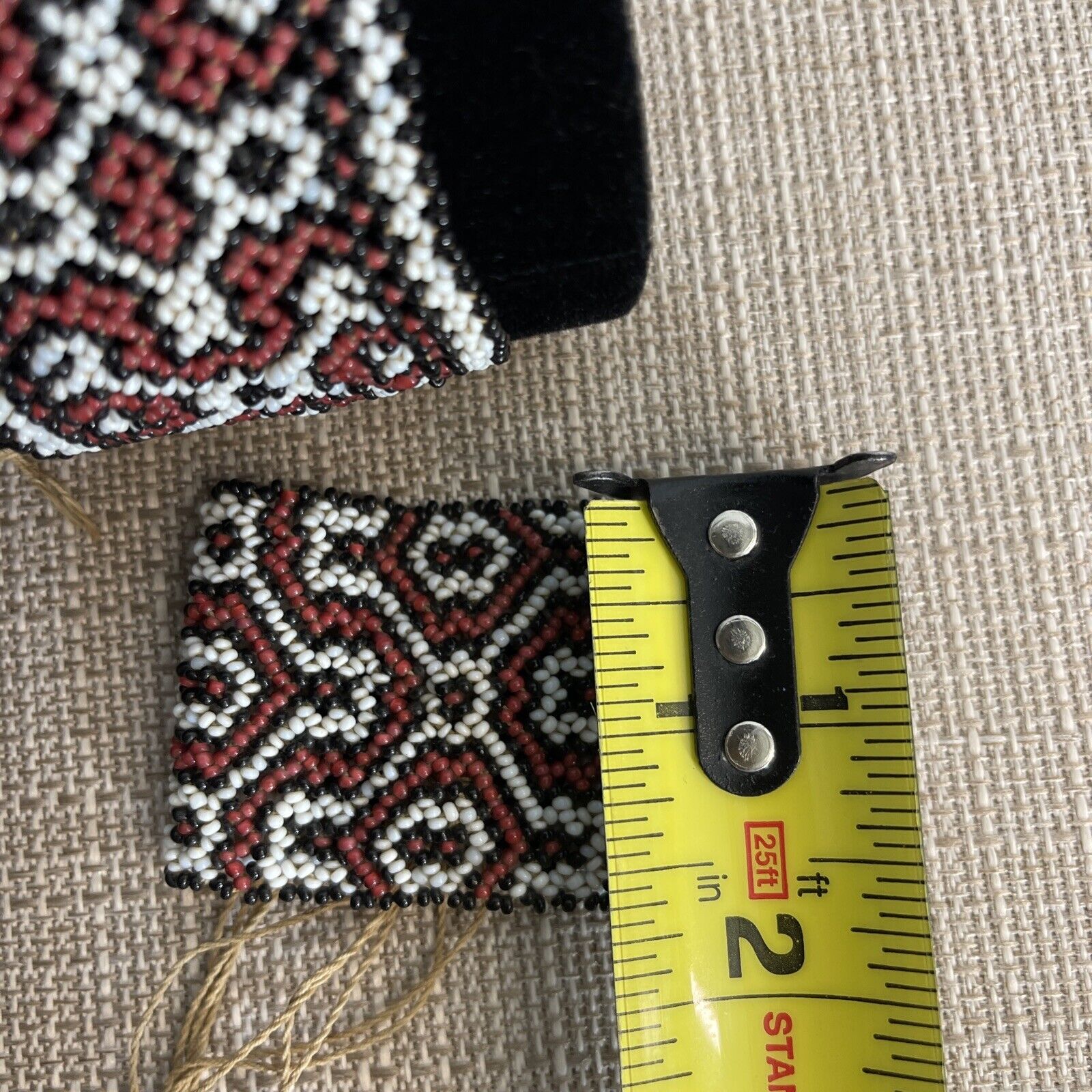 Antique Pair Native American Seed Bead Bracelet Cuffs Handmade 1890s-1900s MINT