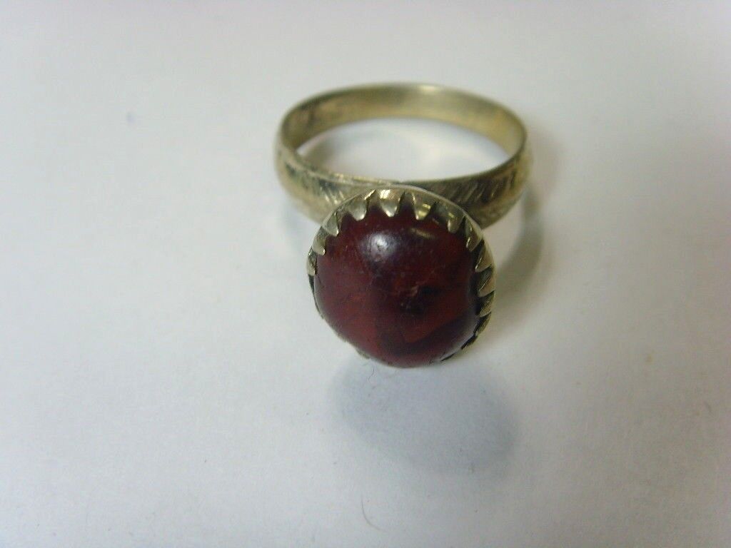 1700s antique Bedouin Nomads tribal ring 9 size central Asia religious 50190