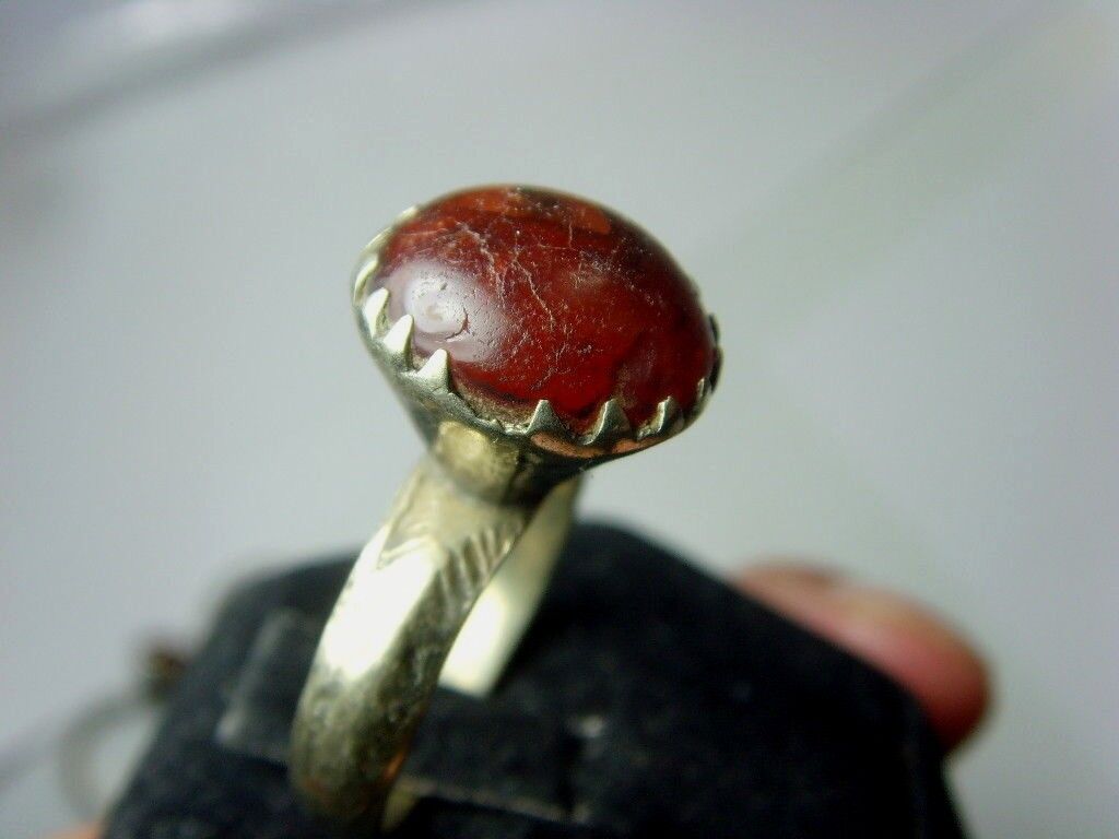 1700s antique Bedouin Nomads tribal ring 9 size central Asia religious 50190