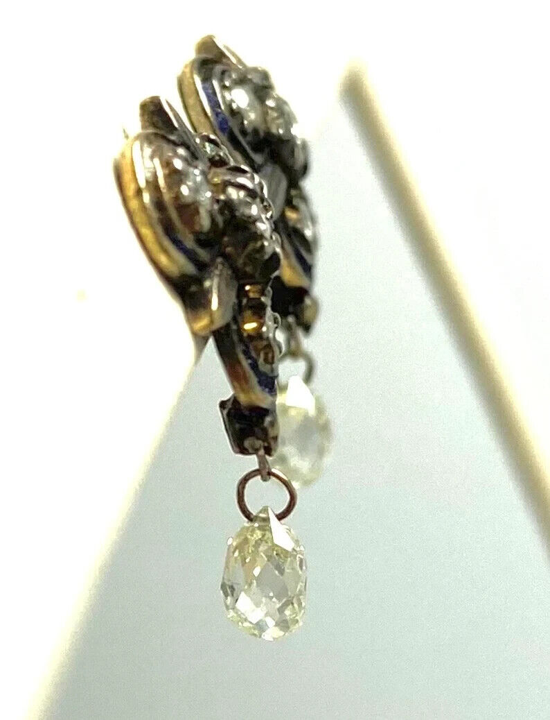 18k Gold Late 1800s Victorian Diamond Earrings 3.17 grams