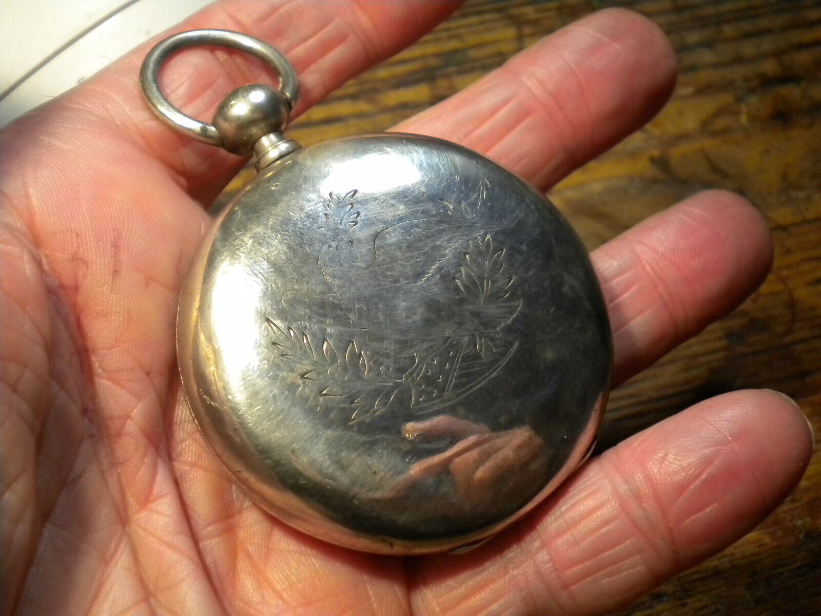 1800S-SOLID SILVER-18-SIZE--55mm-LUTZ BROS.HUNTER- POCKETWATCH CASE