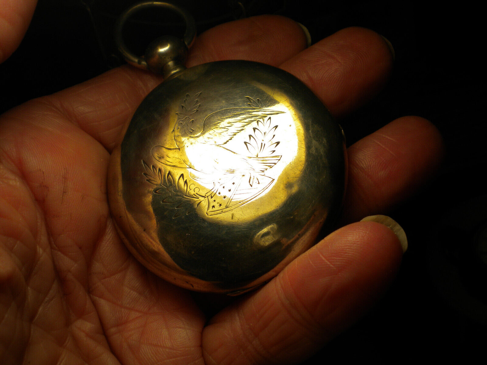 1800S-SOLID SILVER-18-SIZE--55mm-LUTZ BROS.HUNTER- POCKETWATCH CASE