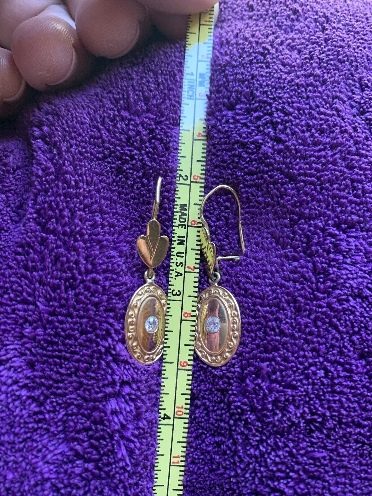 Vintage 1800s 18k Yellow Gold Dangle Drop Earrings