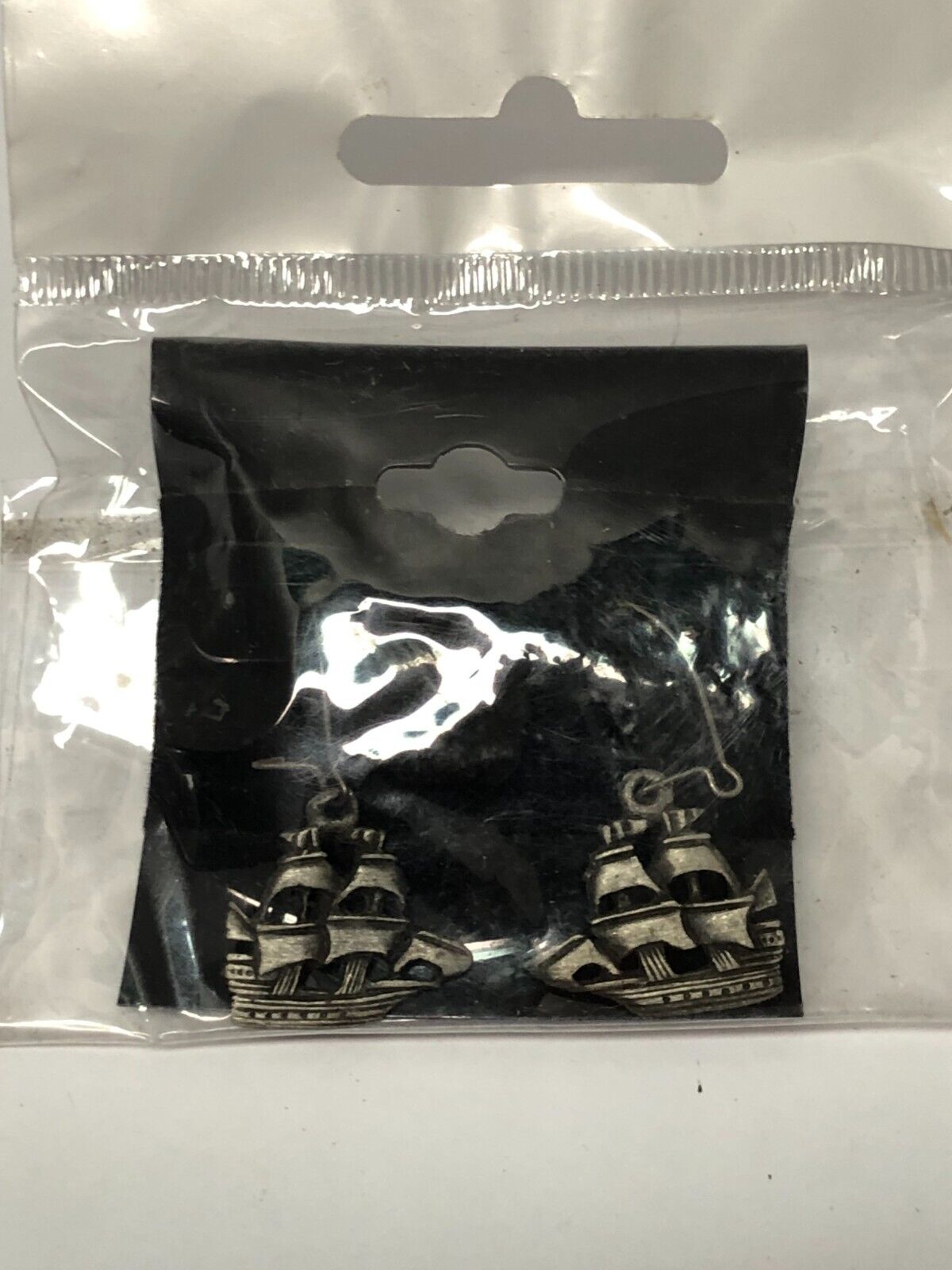 1800's PACKET SAILING Ship Pewter Earrings NEW