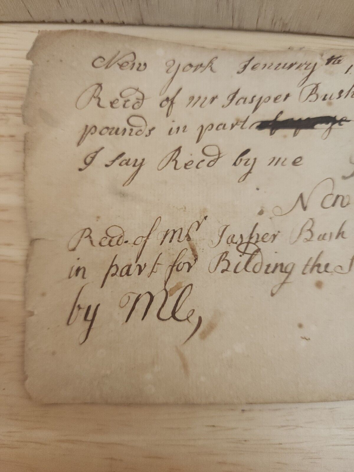 Antique Document From The 1700's New York 1735 Ink On Paper Ephemera Both Sides