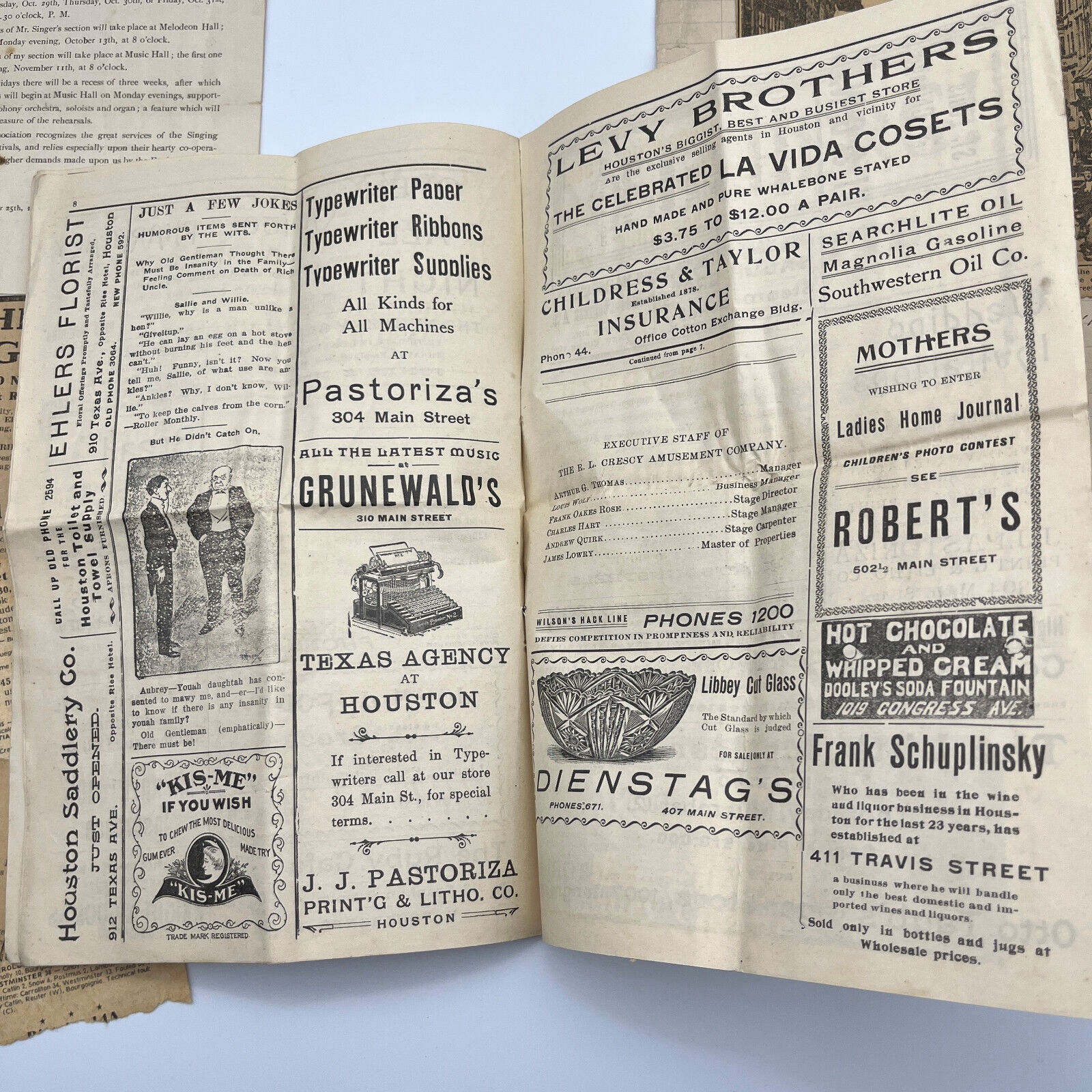 Lot 1800s early 1900's Ephemera Newspaper Clippings Opera May Festival Letter