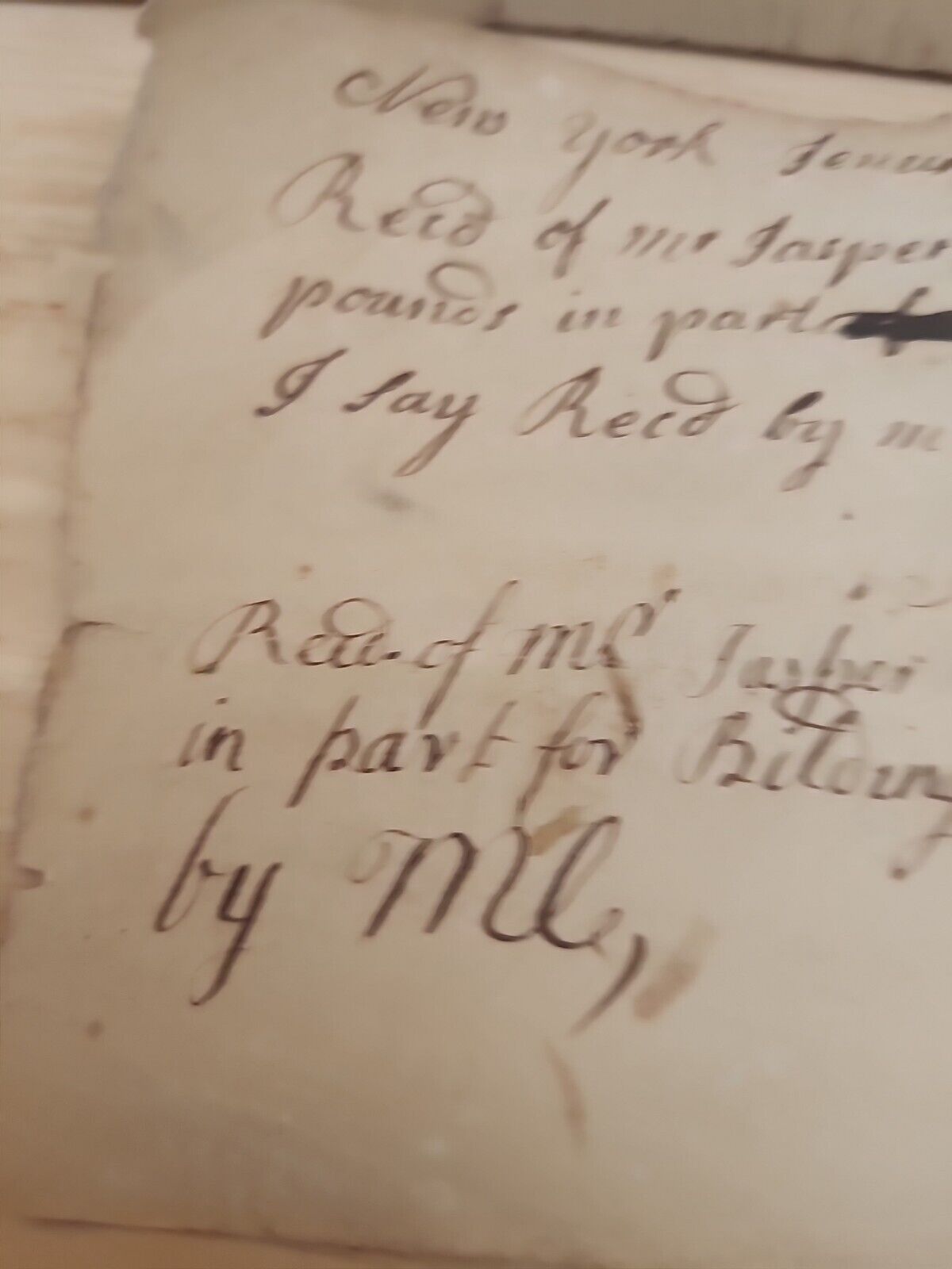 Antique Document From The 1700's New York 1735 Ink On Paper Ephemera Both Sides