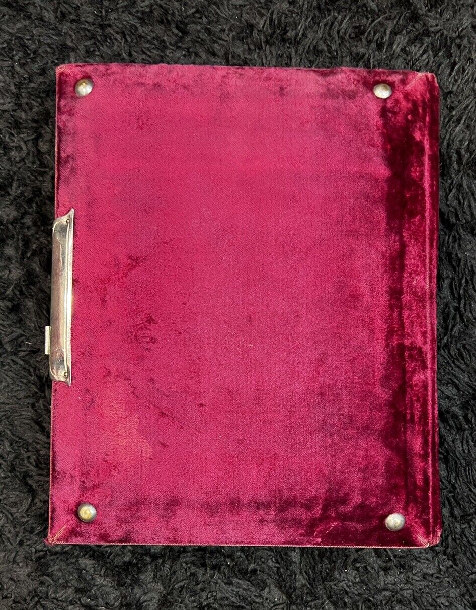 45 Family Photos with First/Last Name Late 1800s in a Red Velvet 'Souvenir' Book