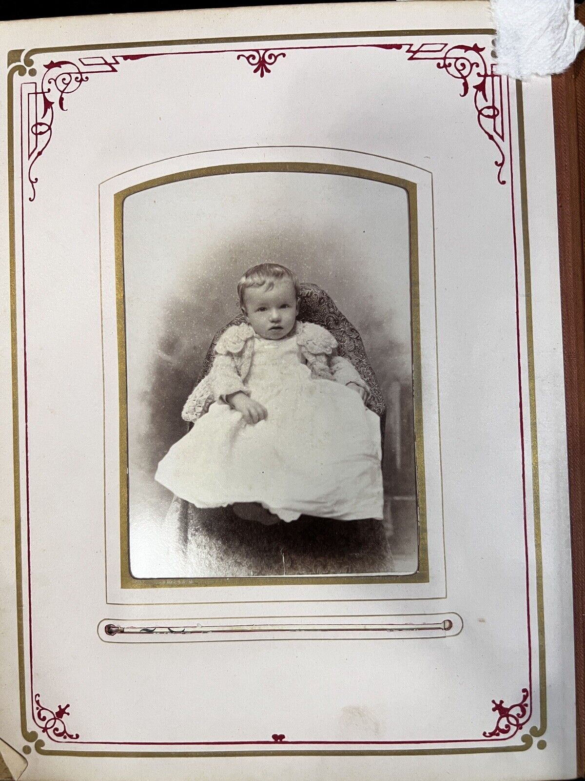 45 Family Photos with First/Last Name Late 1800s in a Red Velvet 'Souvenir' Book