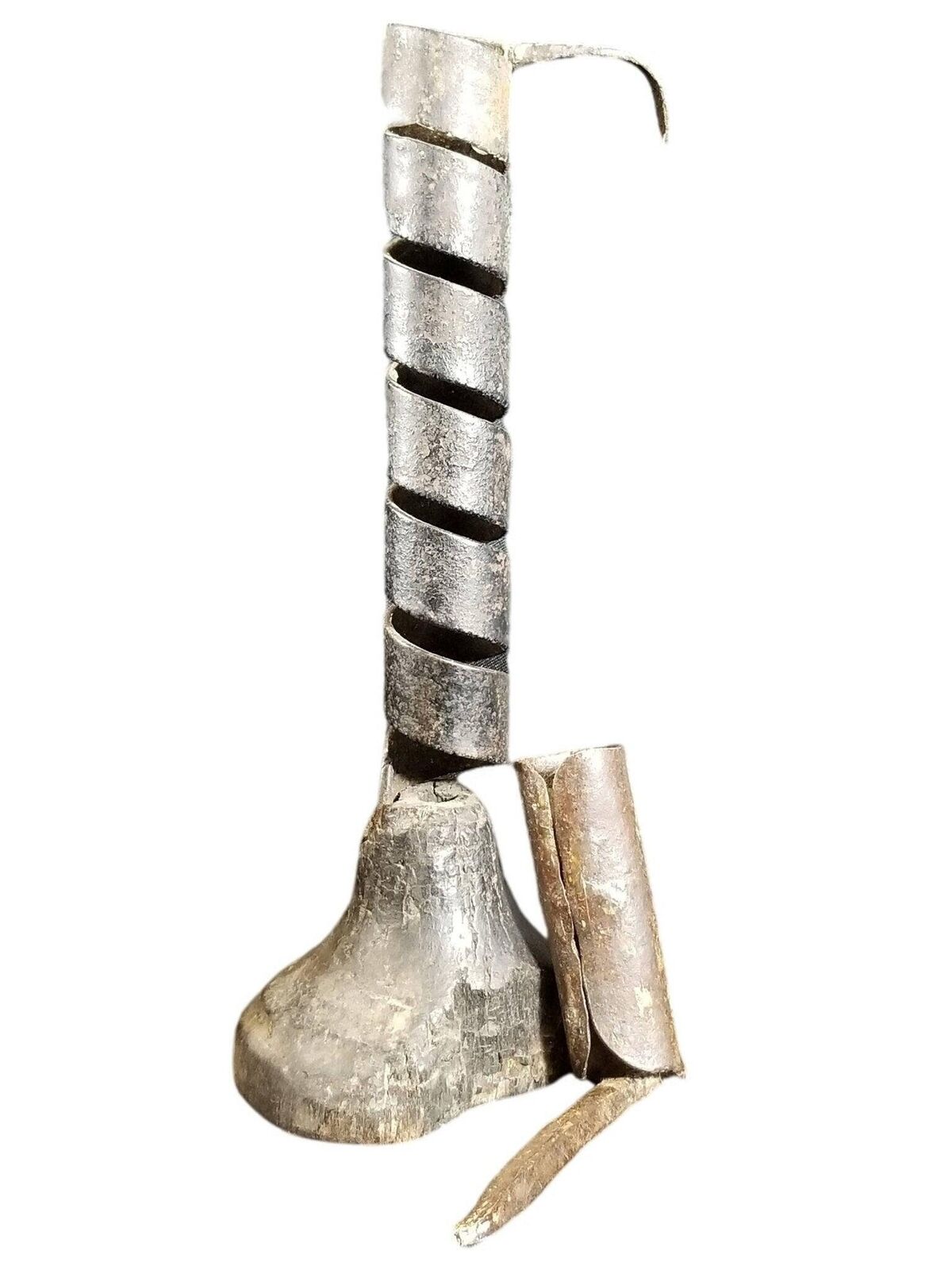 18th Century Spiraled Iron Candlestick and a 1700's Iron Wall Candle Spike