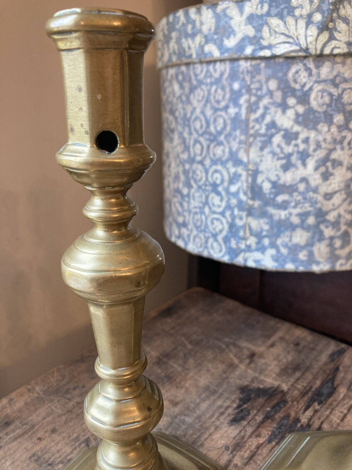 Perfect Pair! Antique 18th Century 1700s Continental Brass Seamed Candlestick