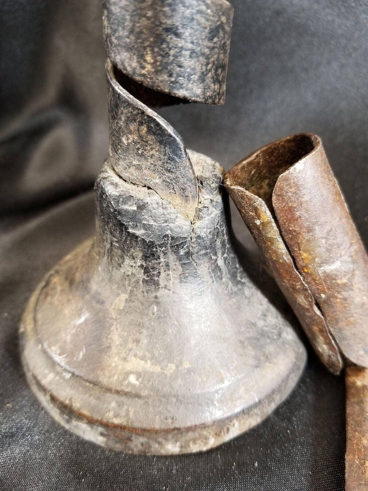 18th Century Spiraled Iron Candlestick and a 1700's Iron Wall Candle Spike