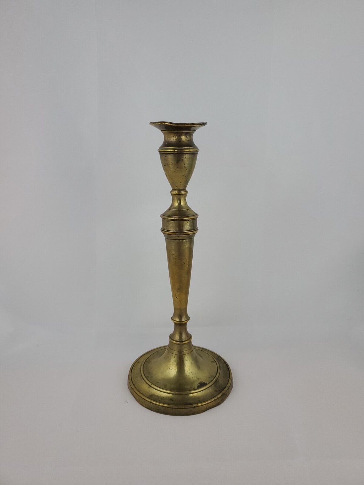 Antique 10+"  Brass Push Up Candlestick 1700's