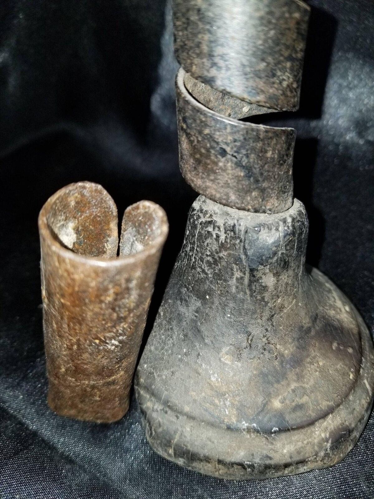 18th Century Spiraled Iron Candlestick and a 1700's Iron Wall Candle Spike