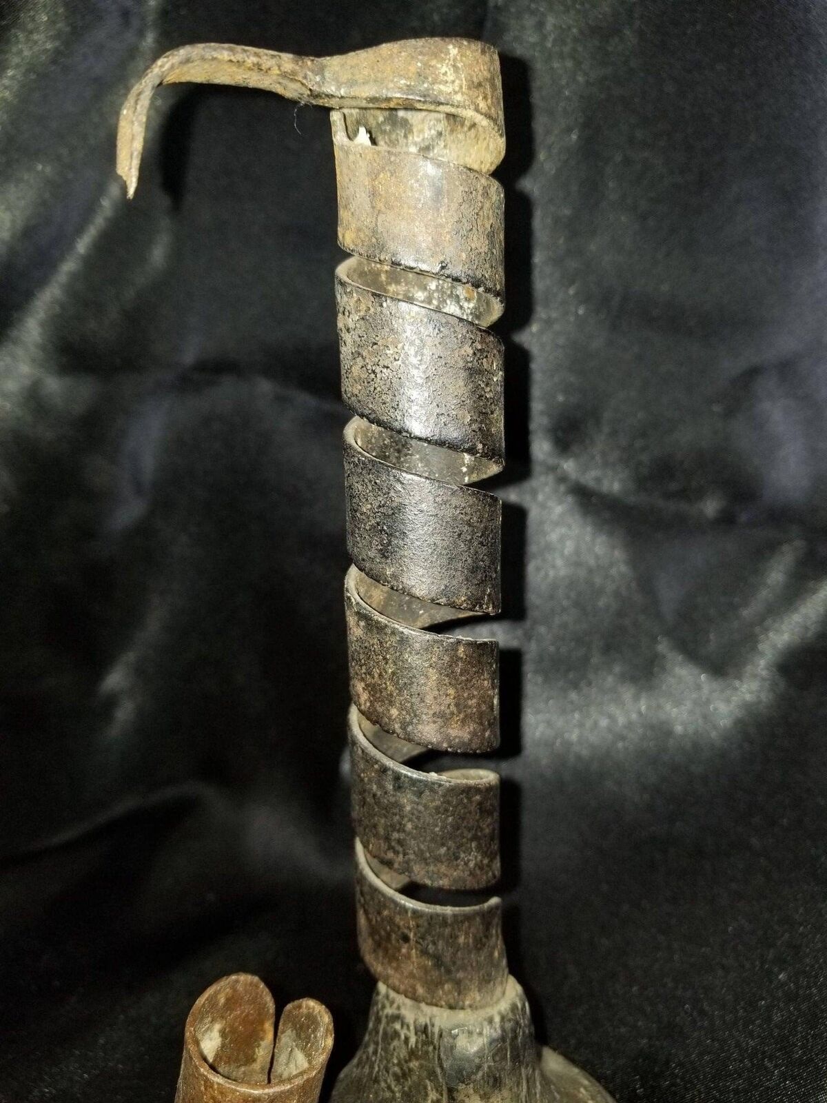 18th Century Spiraled Iron Candlestick and a 1700's Iron Wall Candle Spike